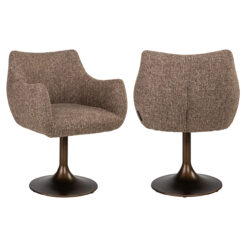 Eetkamerstoel Aldo brown tweed swivel