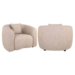 Lounge stoel Luxandra sand tweed fire retardant