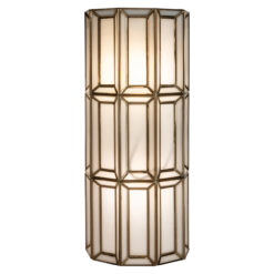 Wandlamp Opal brass antique
