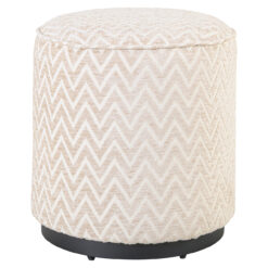 Poef & Voetenbank Lexie beige chevron 45Ø