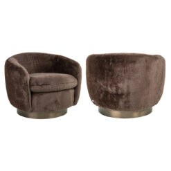 Lounge stoel Colmar chocolat fluffy swivel
