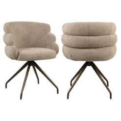 Eetkamerstoel Kayla mocca boldweave swivel
