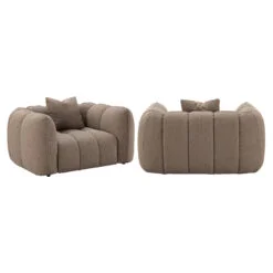 Lounge stoel Hogan mocca chunky fire retardant