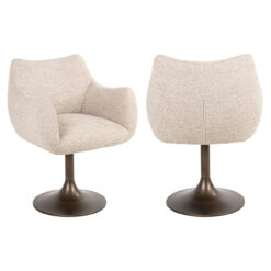Eetkamerstoel Aldo natural linear swivel